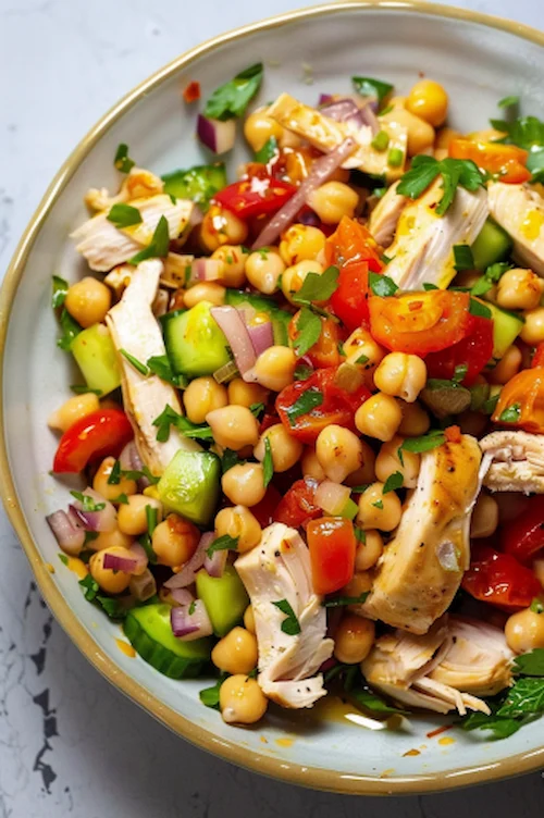 elaboración Ensalada de garbanzos con pollo